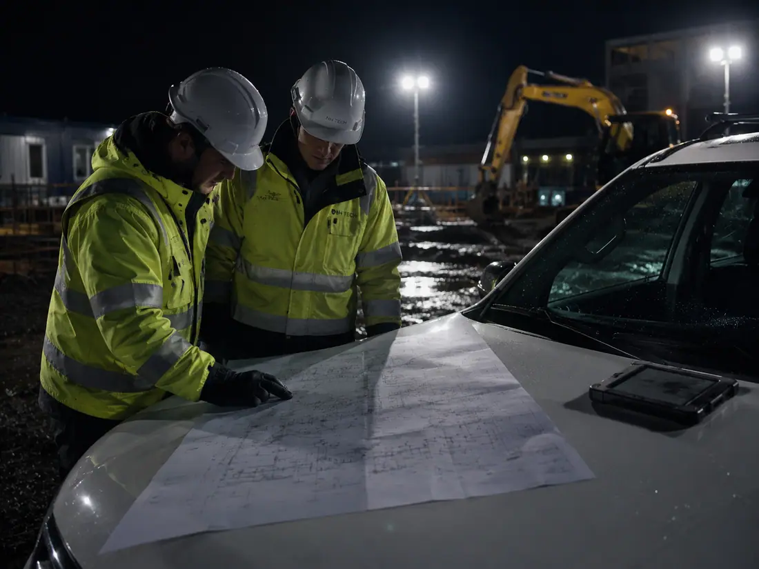 Site survey and route planning blueprints for a data centre build